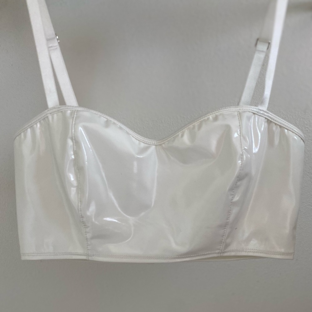 White PVC Crop top